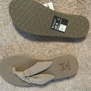Brown Flip Flops with Knot Detail